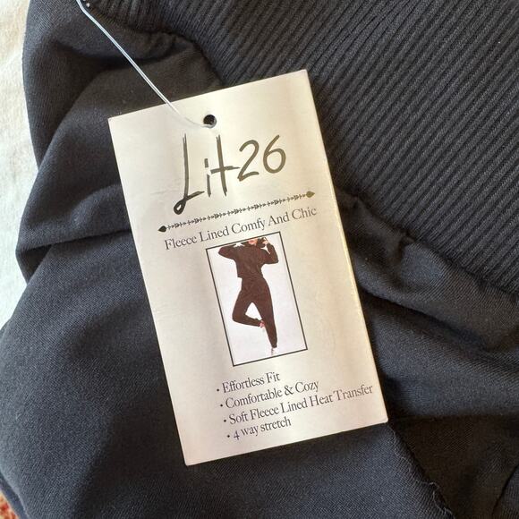 Lit26 Black Fleece Lined Cargo Jogger Pants Size Medium NWT - Picture 5 of 7